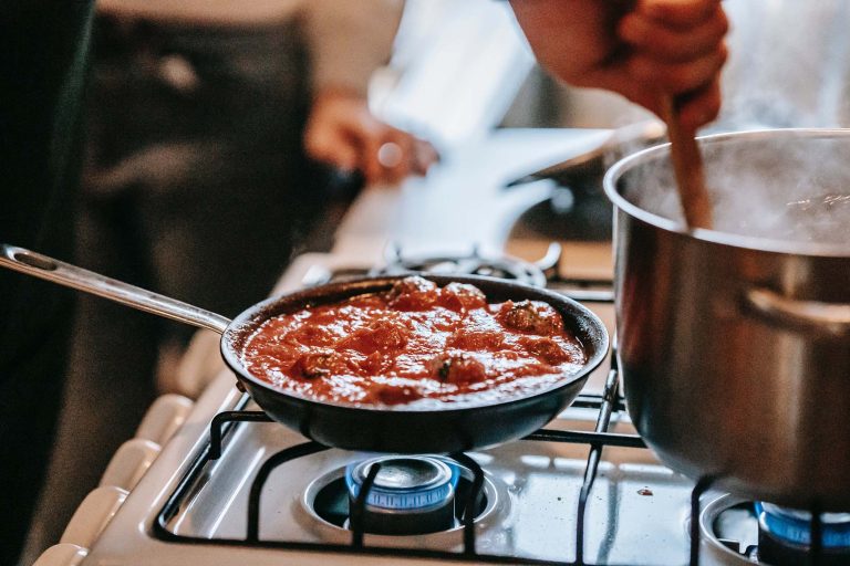 polpette, sugo, padella