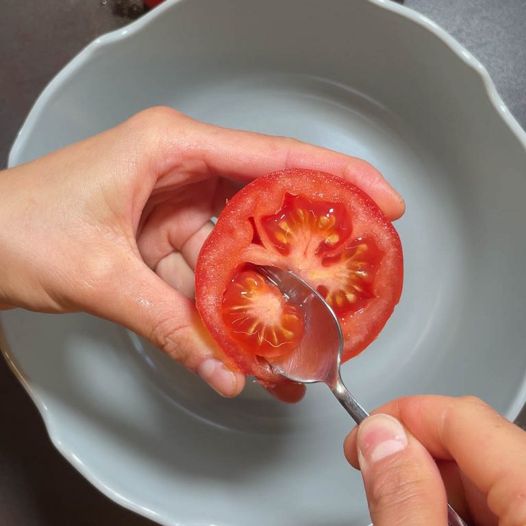 pomodori gratinati step 1