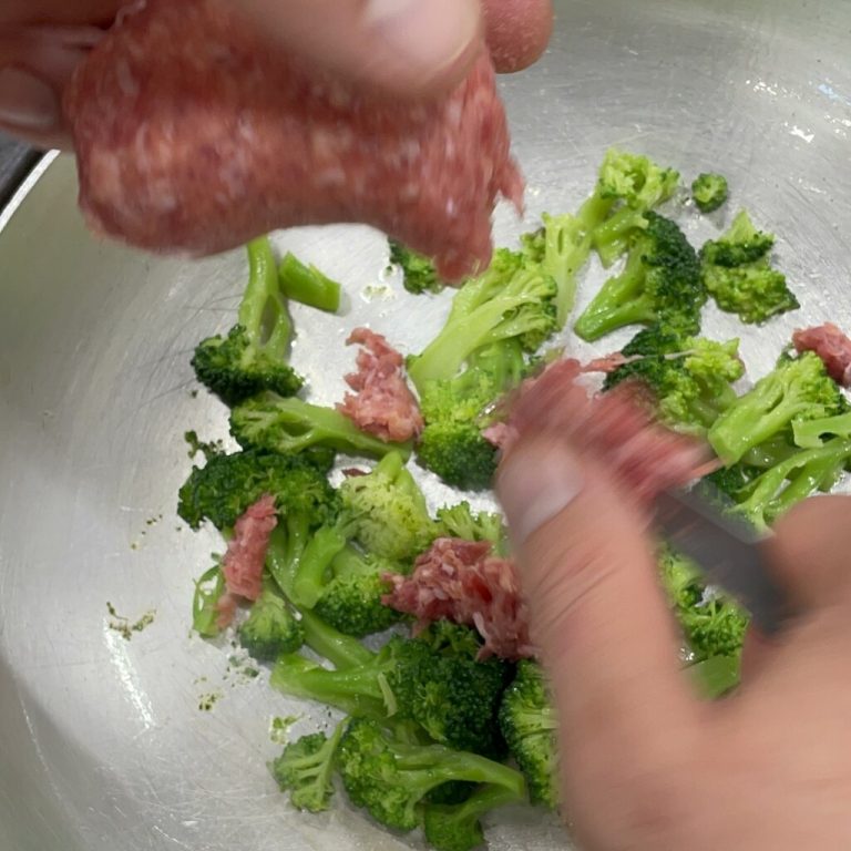 pasta broccoli e salsiccia step 2