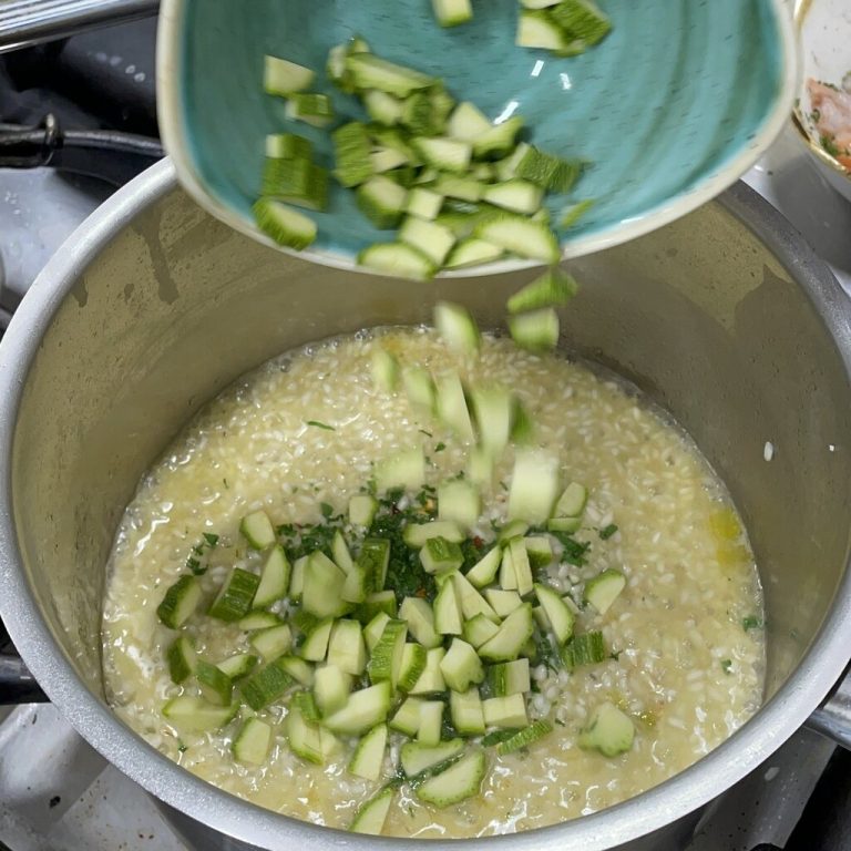 Risotto zucchine e gamberi step 5