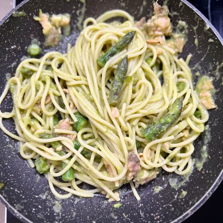 Pasta con crema di asparagi step 8