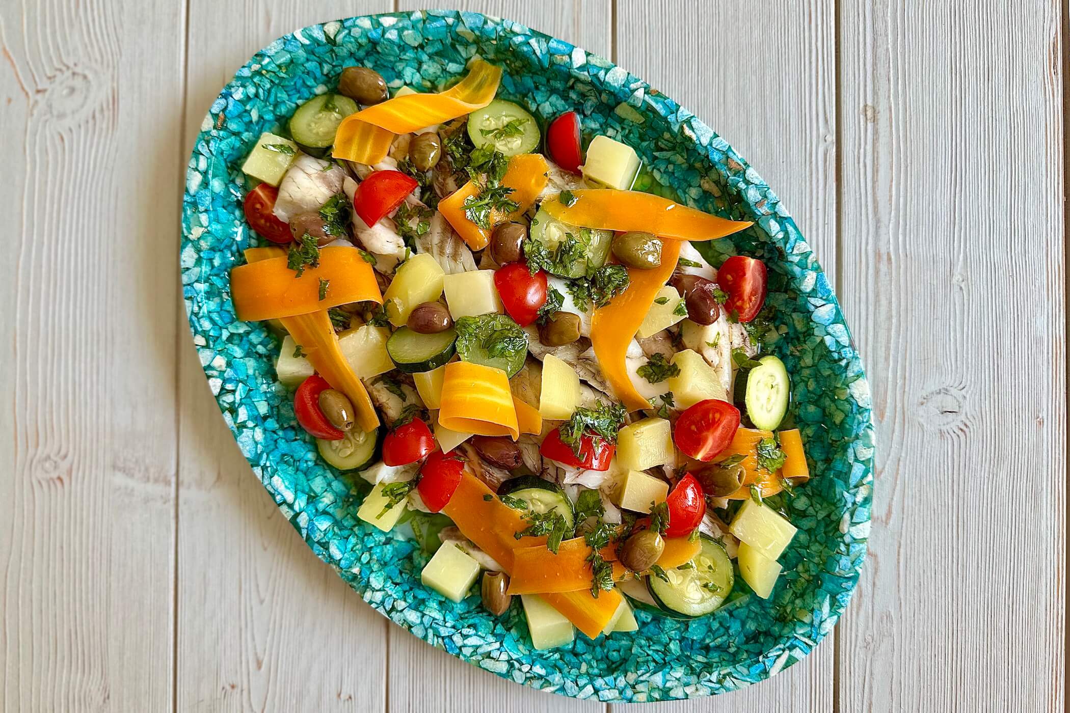 Ombrina con verdure, la ricetta colorata che piace anche ai più piccoli