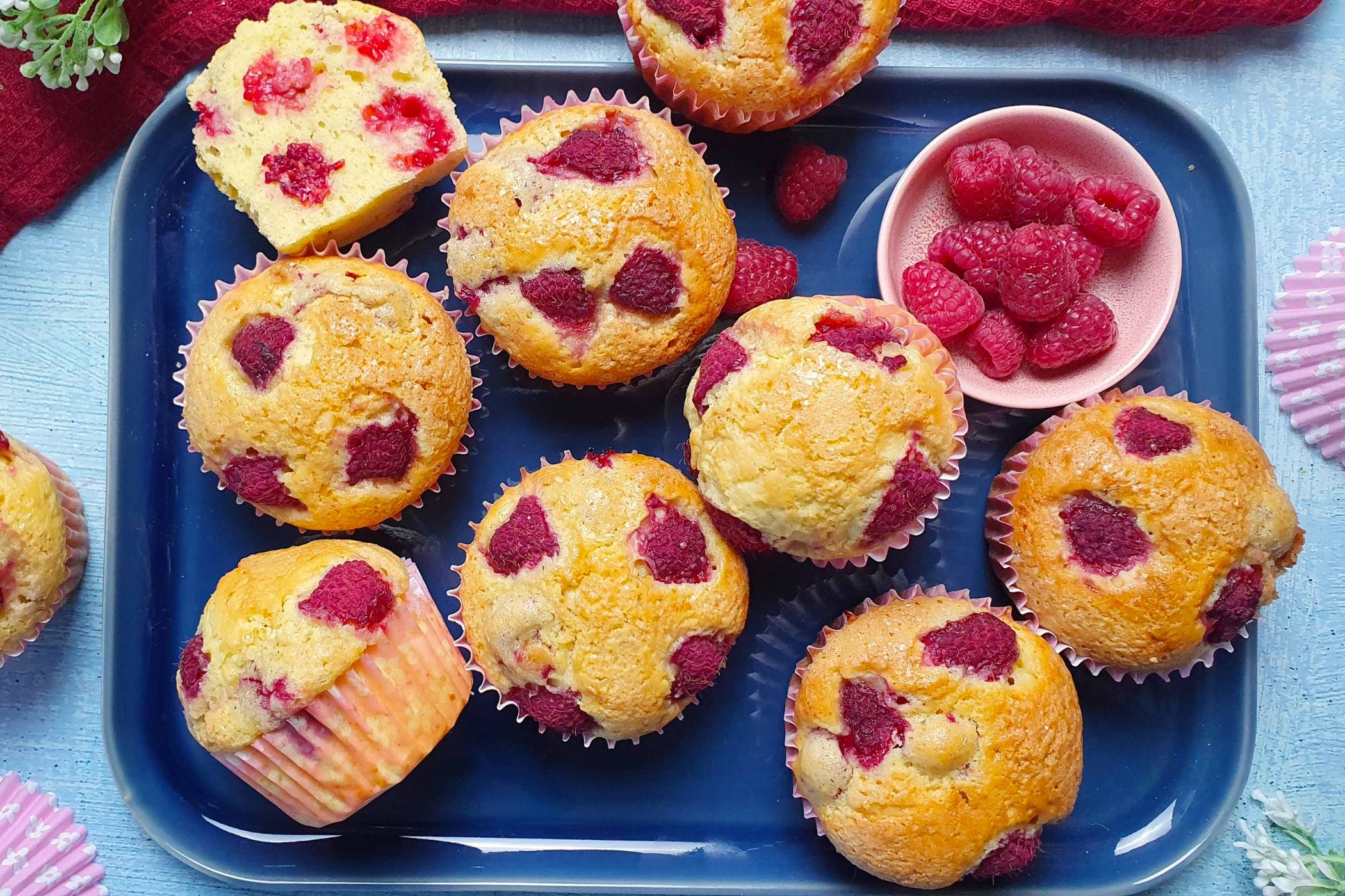 Muffin ai lamponi, la ricetta per non farli affondare in cottura