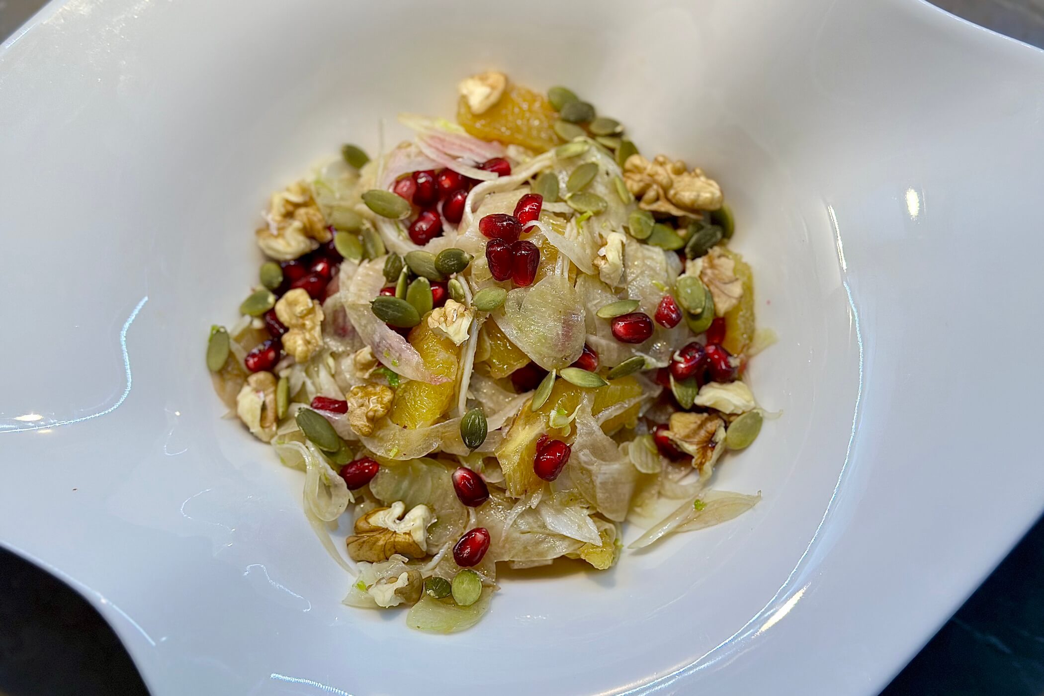 insalata finoçchi e arance e melograno