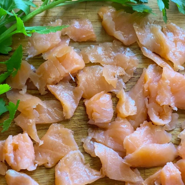 Farfalle al salmone step1