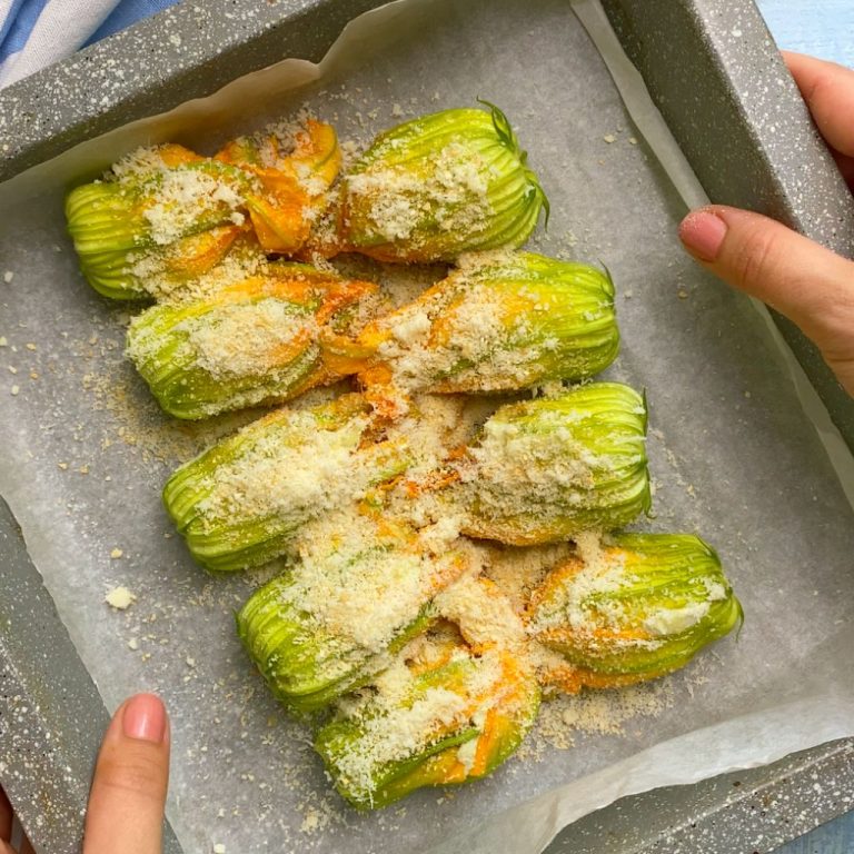 Fiori di zucca al forno step4