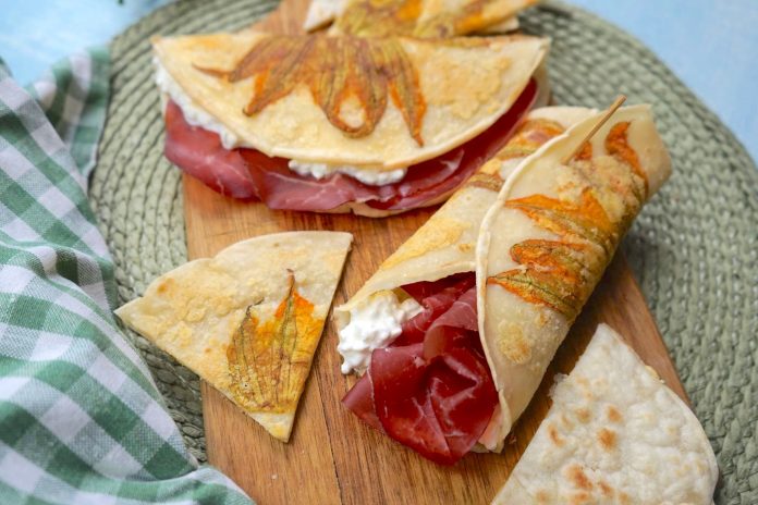 Wrap di fiori di zucca