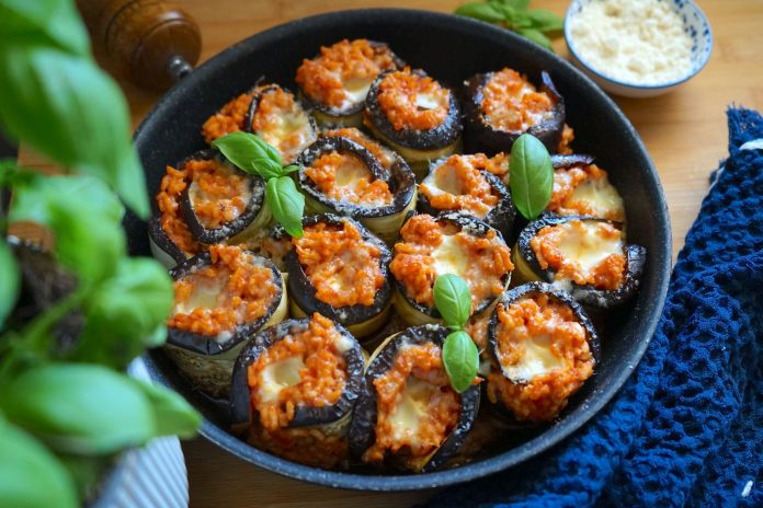 Involtini di melanzane con riso