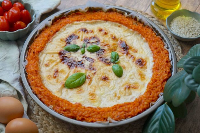 Crostata di riso al pomodoro