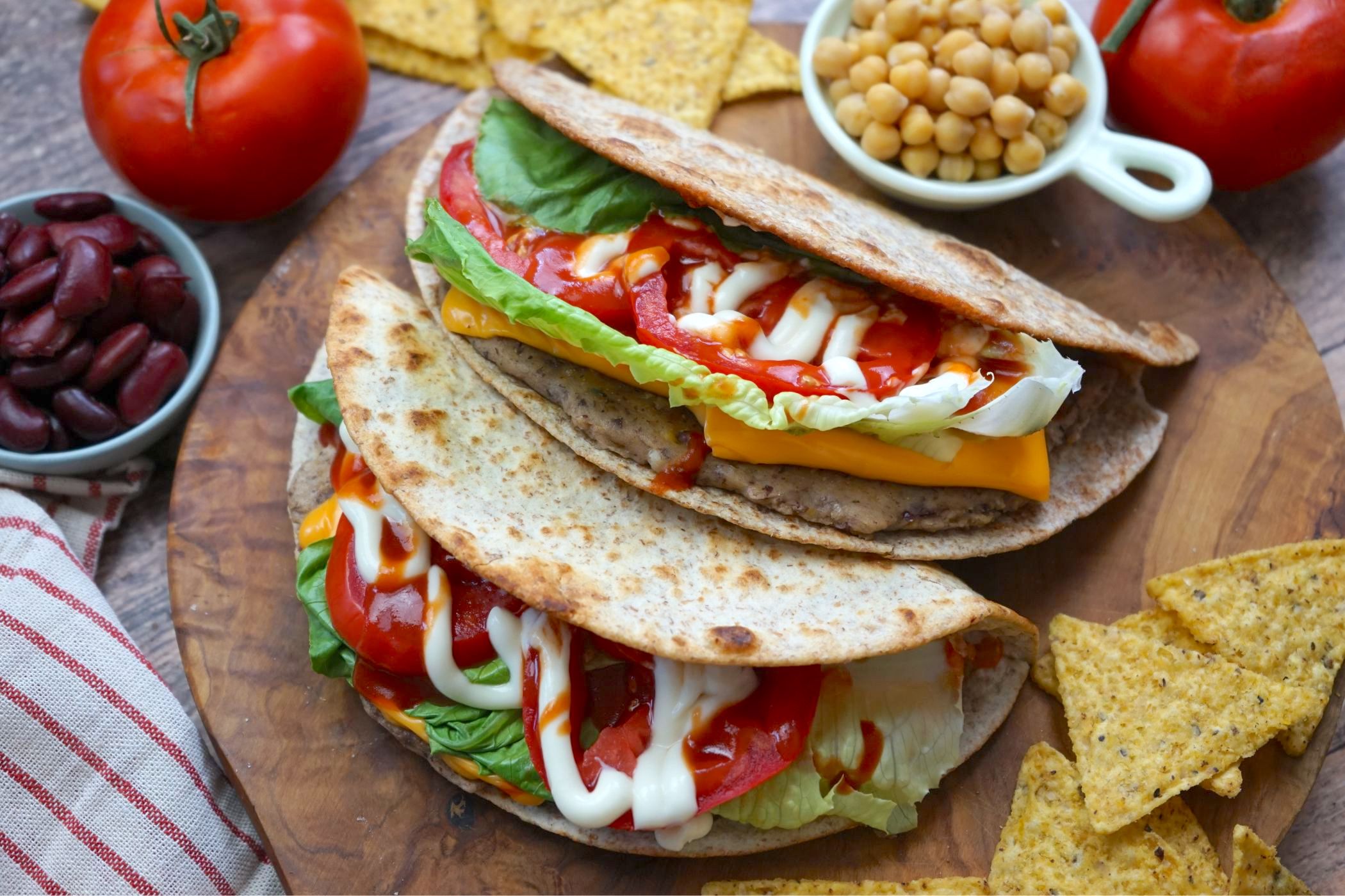 Piada burger veg: la soluzione perfetta alle cene a casa con amici