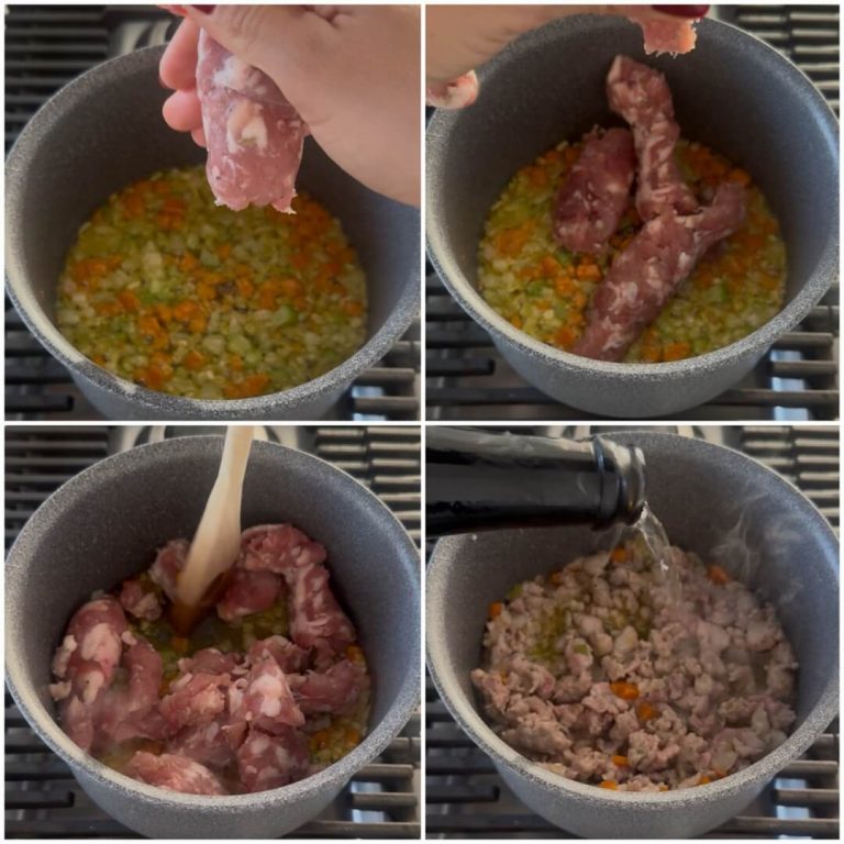 Tagliatelle al ragù di salsiccia step2