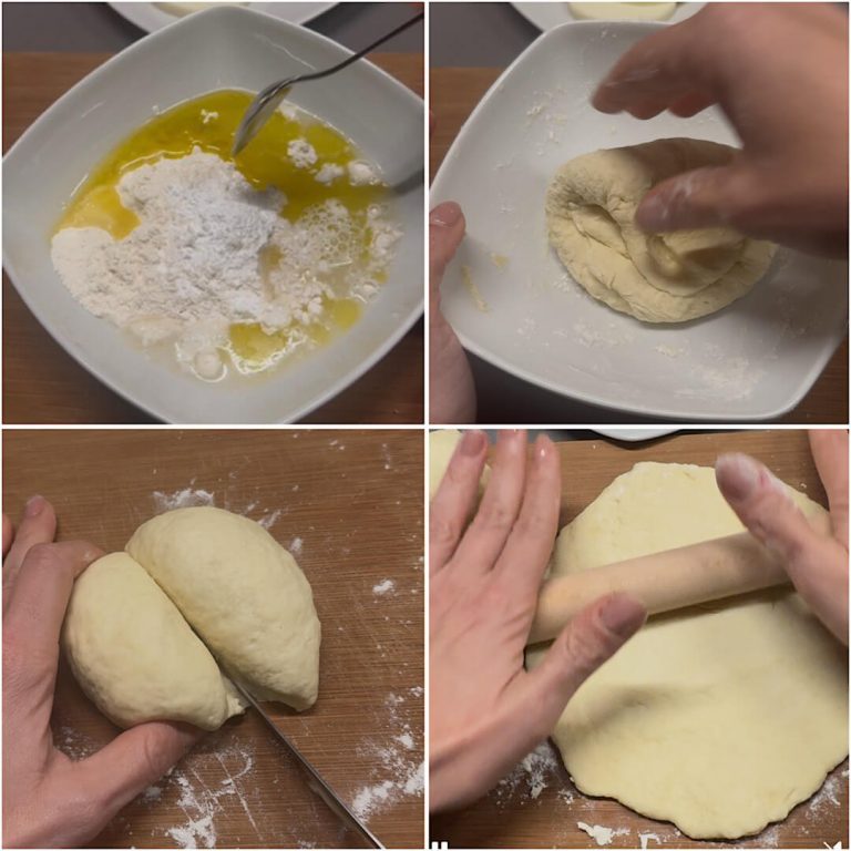 Pita ripiena in padella step1