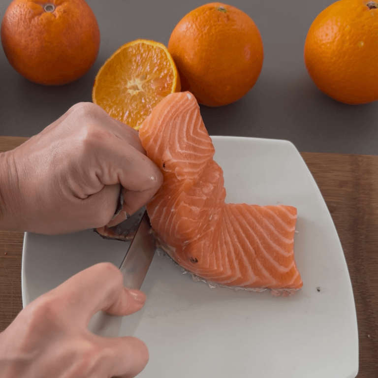 Salmone al forno step1