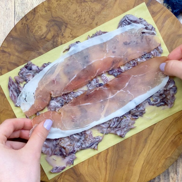 Cannelloni arrotolati radicchio e speck step3
