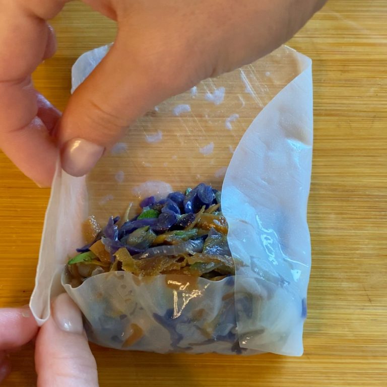 Involtini con fogli di riso e verdure step4