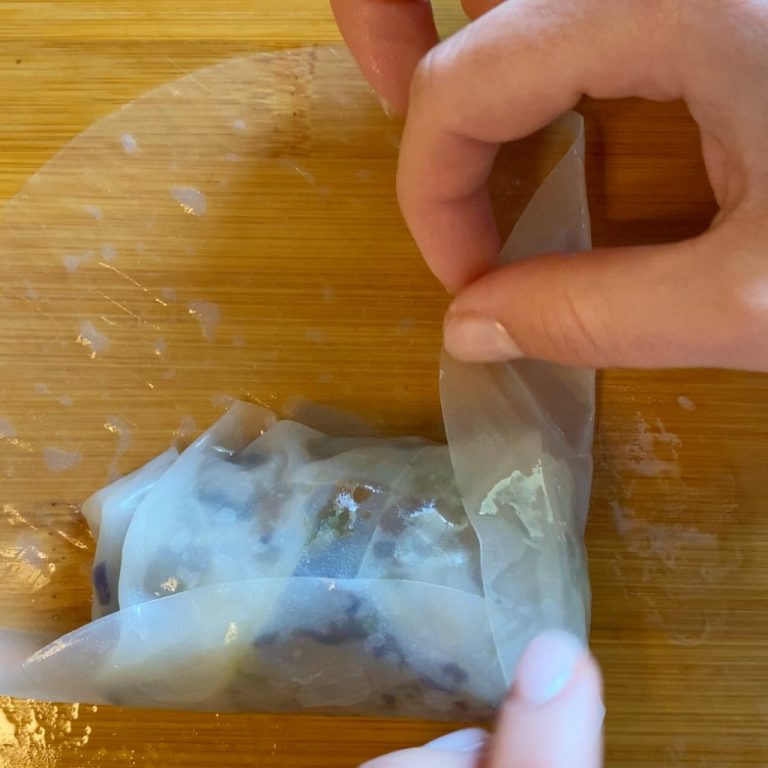 Involtini con fogli di riso e verdure step5