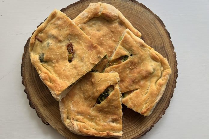 Schiacciata broccoli e salsiccia