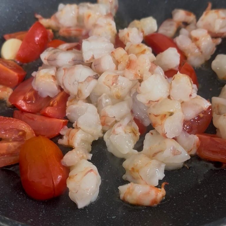 Finte tagliatelle di zucchine con gamberi step6