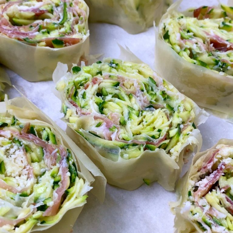Girelle di pasta fillo con zucchine e speck step5