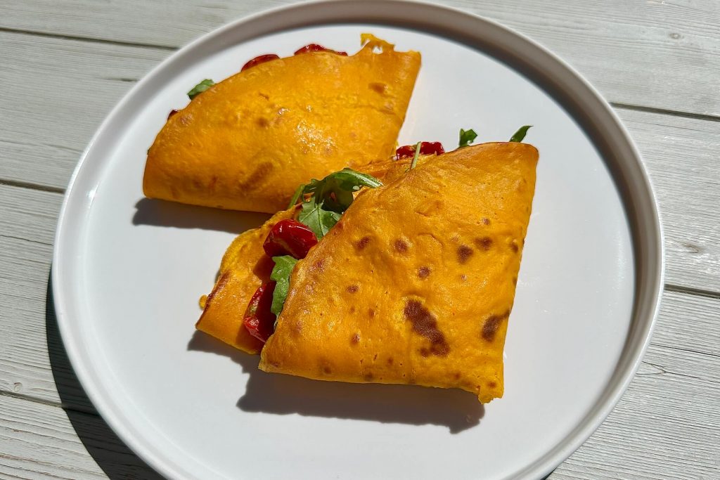Crepes arancioni di carote