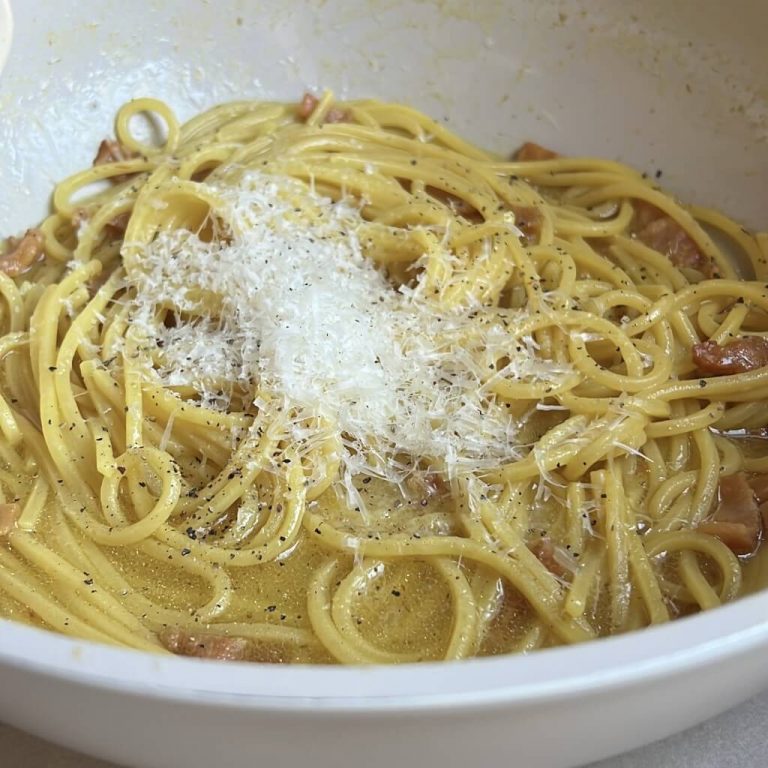 Spaghetti zafferano e guanciale step3